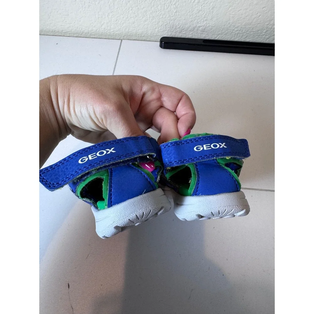 Geox Sandals Kids‎ Size 8 Blue Green Closed Toe Breathable Sporty Gorpcore